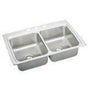 Elkay - 18 Gauge Stainless Steel 33'' x 22'' x 8.125'' Double Bowl Drop-in Kitchen Sink