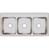 18 Gauge Stainless Steel 46'' x 22'' x 7.625'' Triple Bowl Drop-in Kitchen Sink