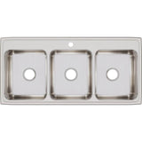 18 Gauge Stainless Steel 46'' x 22'' x 7.625'' Triple Bowl Drop-in Kitchen Sink