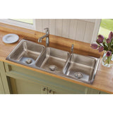 18 Gauge Stainless Steel 46'' x 22'' x 7.625'' Triple Bowl Drop-in Kitchen Sink
