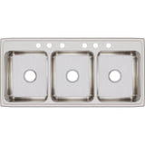 18 Gauge Stainless Steel 46'' x 22'' x 7.625'' Triple Bowl Drop-in Kitchen Sink