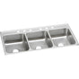 Elkay - 18 Gauge Stainless Steel 46'' x 22'' x 7.625'' Triple Bowl Drop-in Kitchen Sink - Lustrous Satin