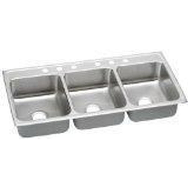 Elkay - 18 Gauge Stainless Steel 46'' x 22'' x 7.625'' Triple Bowl Drop-in Kitchen Sink