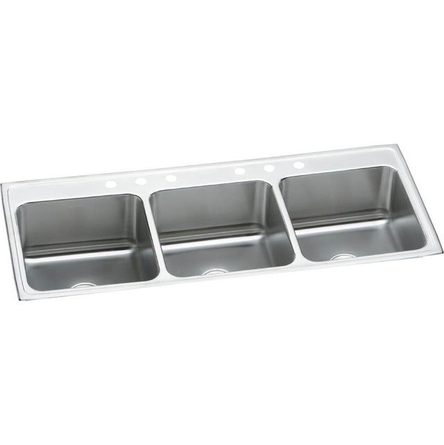 Elkay - 18 Gauge Stainless Steel 54'' x 22'' x 10.125'' Triple Bowl Drop-in Kitchen Sink - Lustrous Satin