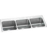Elkay - 18 Gauge Stainless Steel 54'' x 22'' x 10.125'' Triple Bowl Drop-in Kitchen Sink - Lustrous Satin