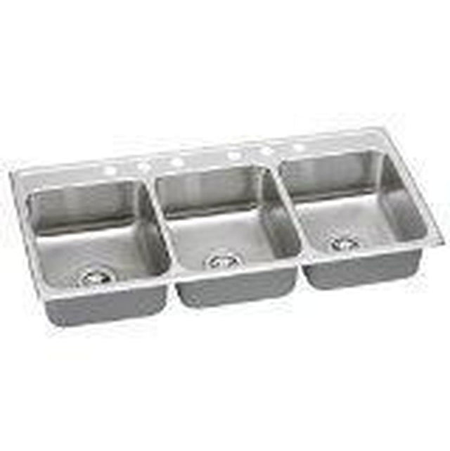 Elkay - 18 Gauge Stainless Steel 54'' x 22'' x 10.125'' Triple Bowl Drop-in Kitchen Sink