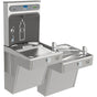 Elkay - ezH2O Bottle Filling Station, and Bi-Level High Efficiency Vandal-Resistant Cooler, Filtered Refrigerated Stainless - Stainless Steel