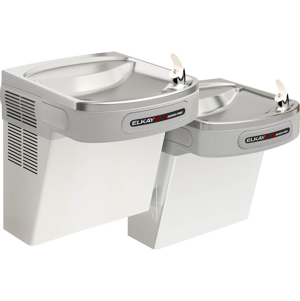 Elkay - Elkay Bi-Level ADA Cooler Dual Hands Free Activation, Filtered Refrigerated Light Gray - Light Gray Granite