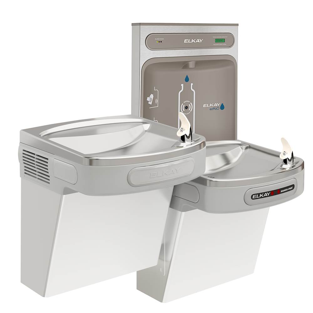 Elkay - ezH2O Bottle Filling Station with Bi-Level ADA Cooler Hands Free Activation, Filtered Refrigerated Light Gray - Light Gray Granite