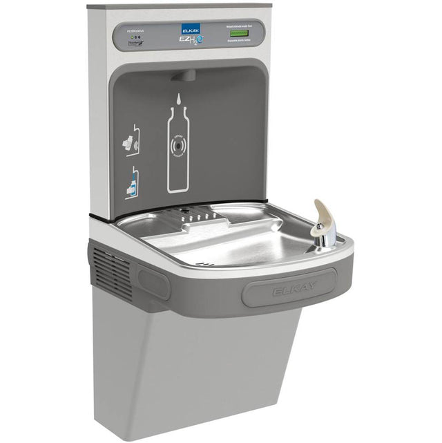 Elkay - ezH2O Bottle Filling Station with Single ADA Cooler, Filtered Refrigerated Light Gray - Light Gray Granite