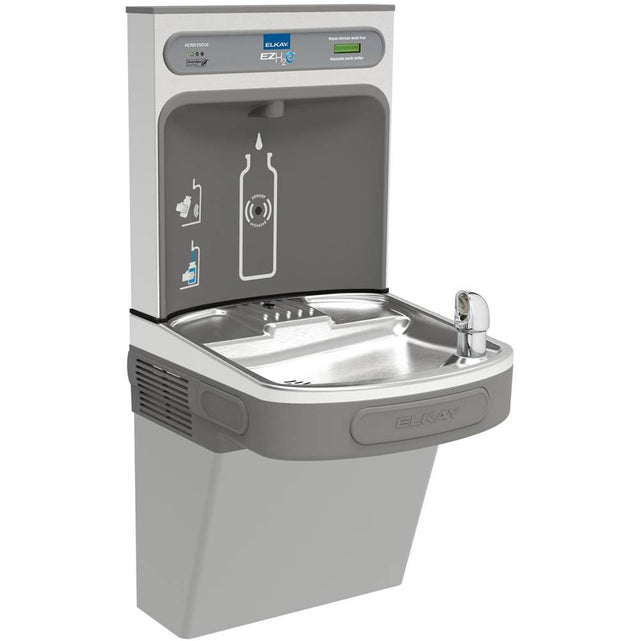 Elkay - ezH2O Bottle Filling Station with Single ADA Vandal-Resistant Cooler, Filtered Refrigerated Light Gray - Light Gray Granite