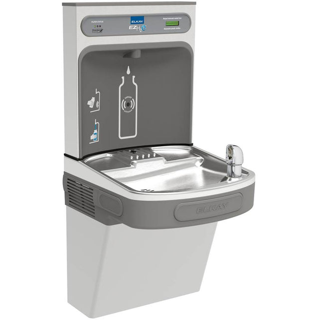 Elkay - ezH2O Bottle Filling Station with Single ADA Vandal-Resistant Cooler, Filtered Refrigerated Stainless - Stainless Steel