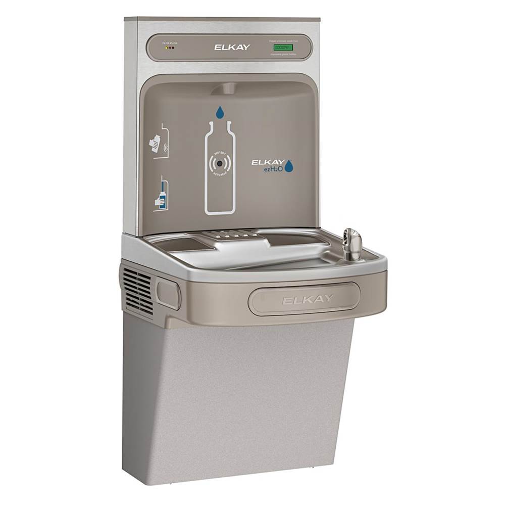 Elkay - ezH2O Bottle Filling Station with Single ADA Vandal-Resistant Cooler, Filtered Non-Refrigerated Light Gray - Light Gray Granite