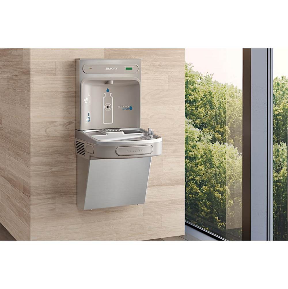 ezH2O Bottle Filling Station with Single ADA Vandal-Resistant Cooler, Filtered Non-Refrigerated Stainless