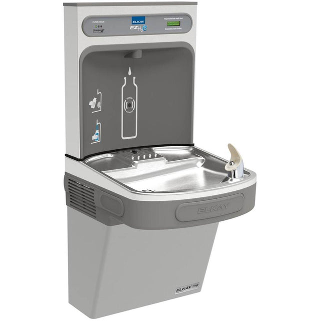 Elkay - ezH2O Bottle Filling Station and Single ADA Cooler, High Efficiency Filtered Refrigerated Light Gray - Light Gray Granite