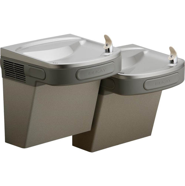 Elkay - Versatile Cooler Wall Mount Bi-Level GreenSpec ADA, Filtered Refrigerated Light Gray Granite - Light Gray Granite