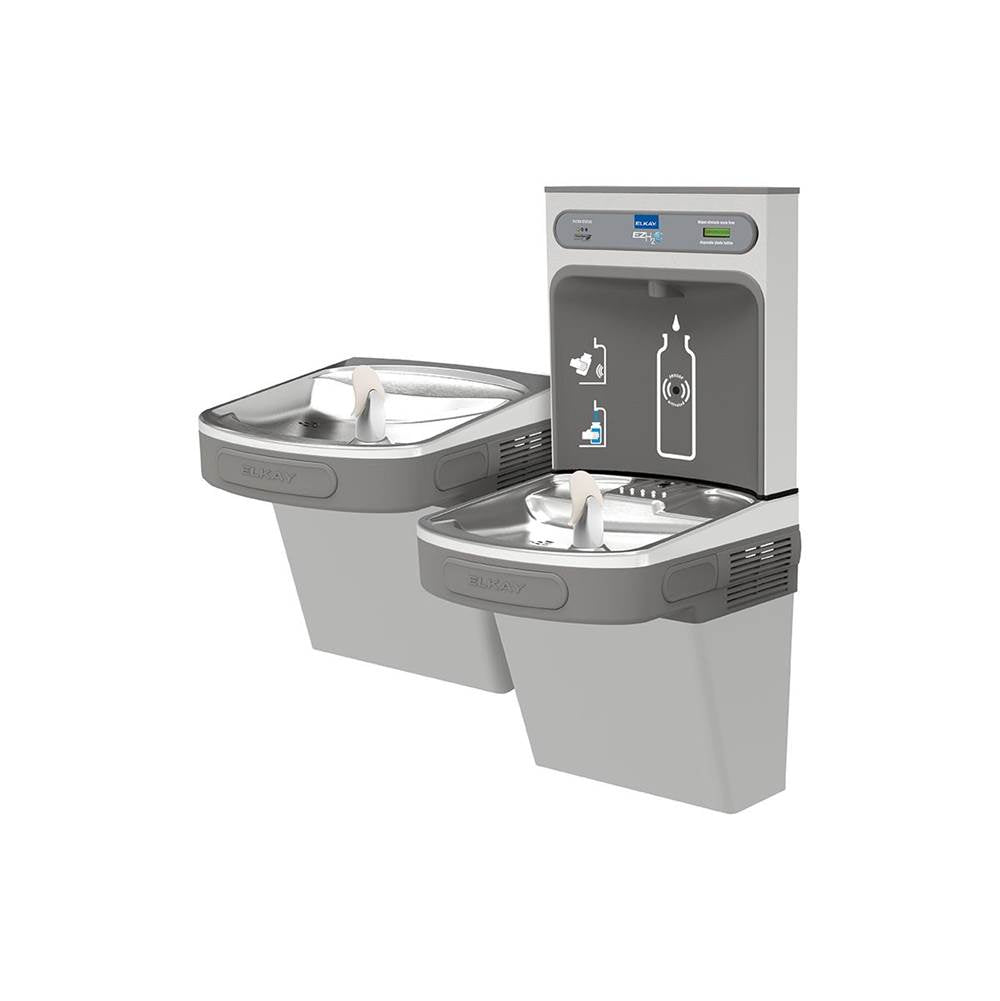 Elkay - ezH2O Bottle Filling Station and Versatile Bi-Level ADA Cooler, Filtered Non-Refrigerated Light Gray - Light Gray Granite