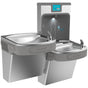 Elkay - Enhanced Filtered Bottle Filling Station And Versatile Bi-Level ADA Cooler Refrigerated Stainless High Capacity Lead Reduction Drop Down Wrapper - Stainless Steel