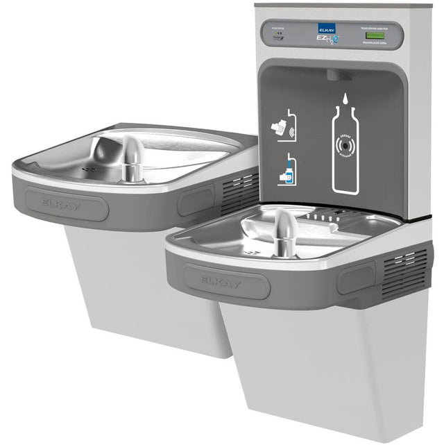 Elkay - ezH2O Bottle Filling Station and Versatile Bi-Level ADA Vandal-Resistant Cooler, Filtered Refrigerated Stainless - Stainless Steel