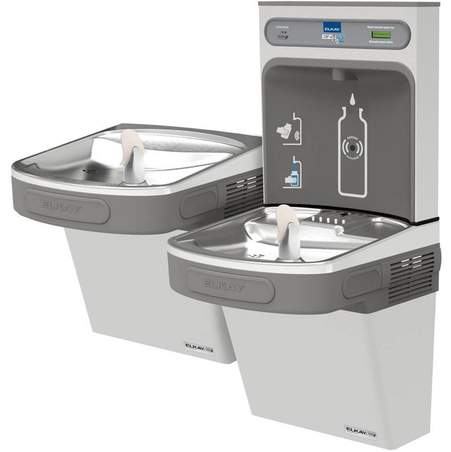 Elkay - ezH2O Bottle Filling Station and Versatile Bi-Level ADA Cooler, High Efficiency Filtered Refrigerated Stainless - Stainless Steel