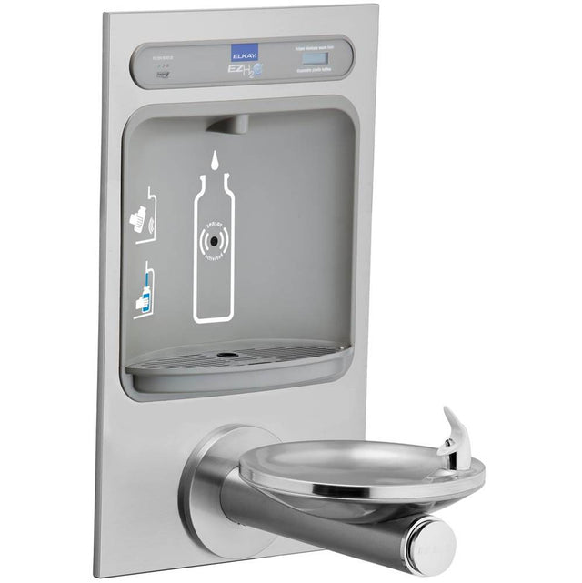 Elkay - ezH2O Bottle Filling Station with Integral SwirlFlo Fountain, Filtered Non-Refrigerated Stainless - Stainless Steel