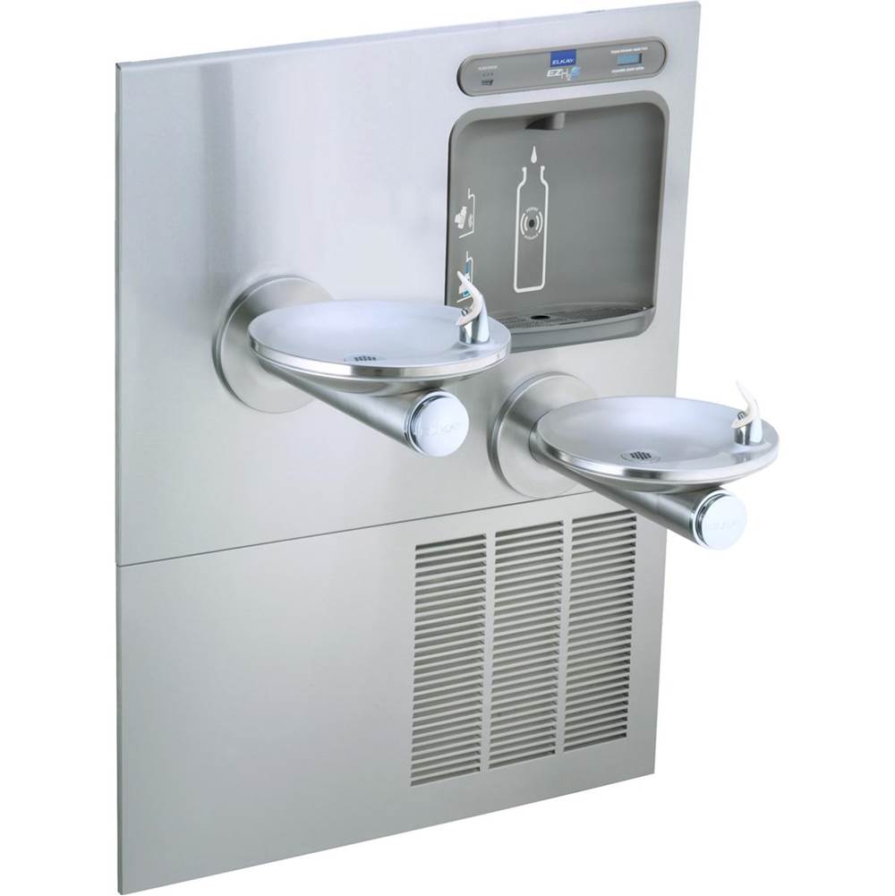 Elkay - ezH2O Bottle Filling Station with Bi-Level Integral SwirlFlo Fountain, Filtered Refrigerated Stainless - Stainless Steel