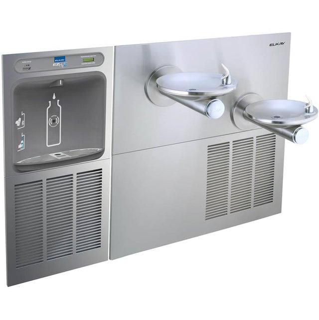 Elkay - ezH2O Bottle Filling Station and SwirlFlo Bi-Level Fountain, High Efficiency Filtered Refrigerated Stainless - Stainless Steel
