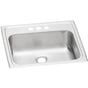 Elkay - 20 Gauge Stainless Steel 19'' x 17'' x 6.125'' Single Bowl Drop-in Bathroom Sink - Brushed Satin