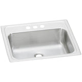 Elkay - 20 Gauge Stainless Steel 19'' x 17'' x 6.125'' Single Bowl Drop-in Bathroom Sink - Brushed Satin