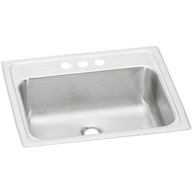 Elkay - 20 Gauge Stainless Steel 19'' x 17'' x 6.125'' Single Bowl Drop-in Bathroom Sink - Brushed Satin
