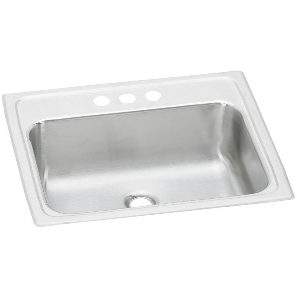Elkay - 20 Gauge Stainless Steel 19'' x 17'' x 6.125'' Single Bowl Drop-in Bathroom Sink - Brushed Satin