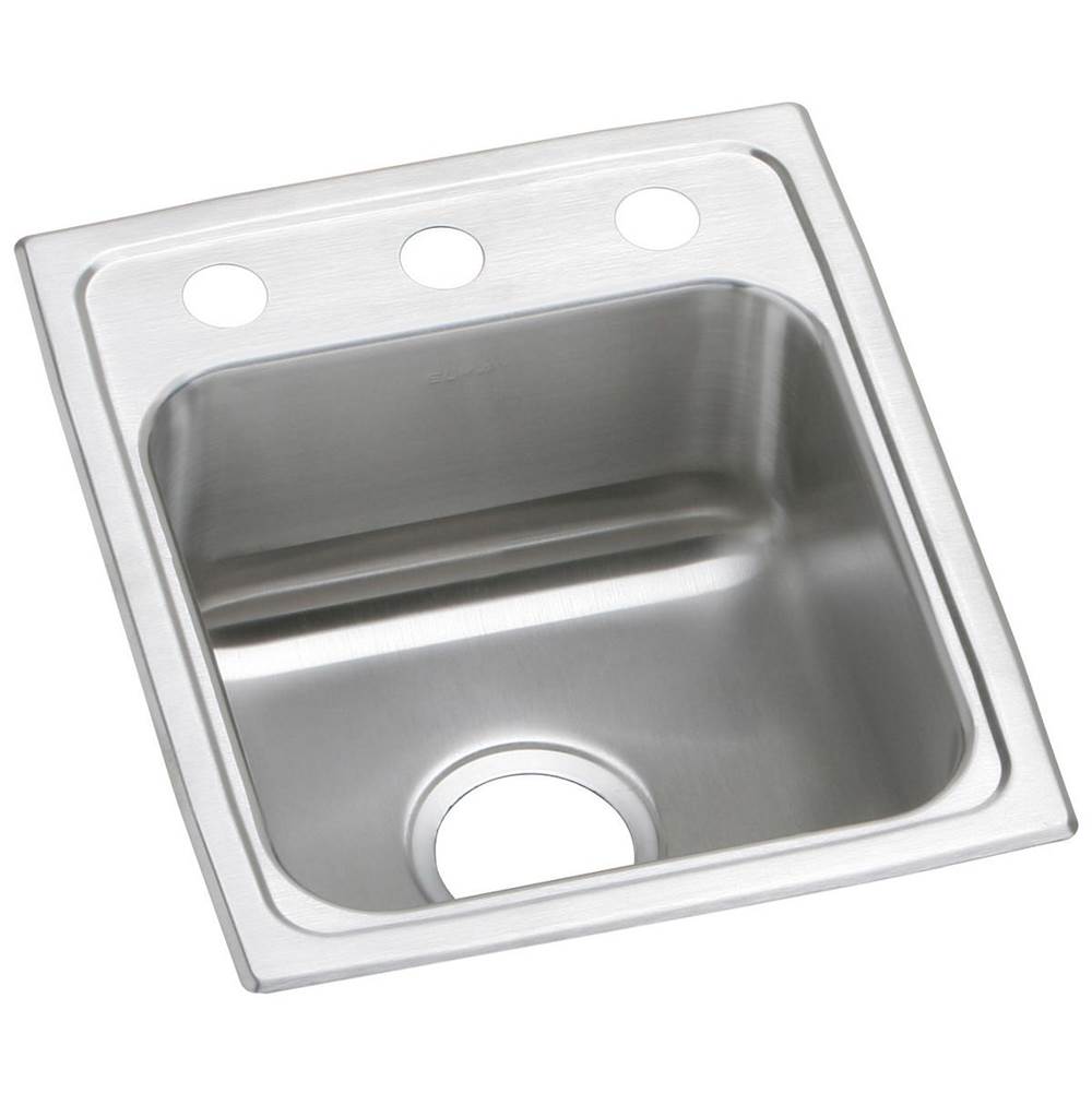 Elkay - 20 Gauge Stainless Steel 15'' x 17.5'' x 7.125'' Single Bowl Drop-in Bar/Prep Sink - Brushed Satin