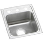 Elkay - 20 Gauge Stainless Steel 15'' x 17.5'' x 7.125'' Single Bowl Drop-in Bar/Prep Sink - Brushed Satin
