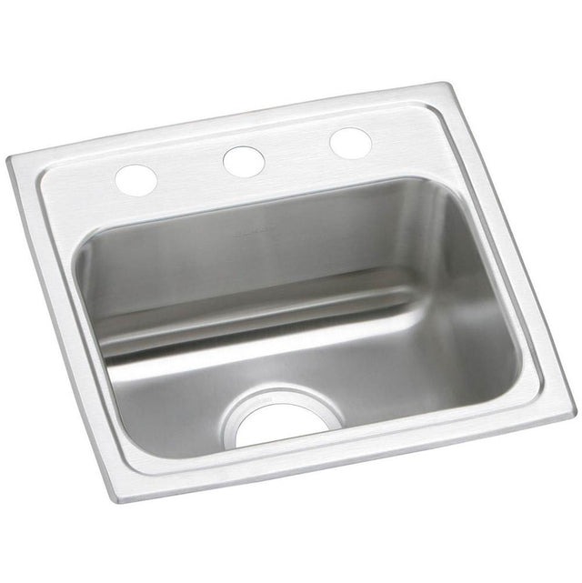 Elkay - 20 Gauge Stainless Steel 17'' x 16'' x 7.125'' Single Bowl Drop-in Kitchen Sink - Brushed Satin