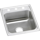 Elkay - 20 Gauge Stainless Steel 17'' x 20'' x 7.125'' Single Bowl Drop-in Kitchen Sink - Brushed Satin