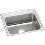 Elkay - 20 Gauge Stainless Steel 22'' x 19.5'' x 7.125'' Single Bowl Drop-in Kitchen Sink - Brushed Satin
