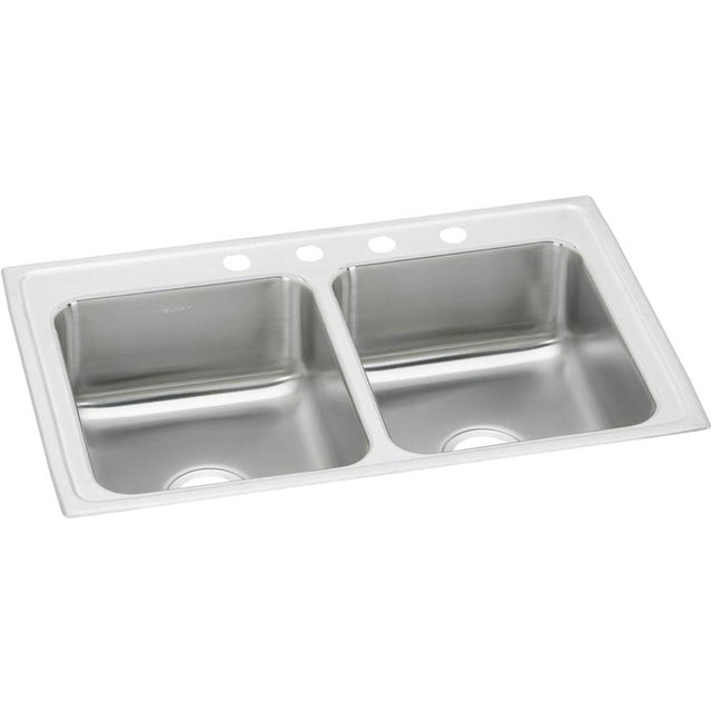 Elkay - 20 Gauge Stainless Steel 33'' x 21.25'' x 7.5'' Double Bowl Drop-in Kitchen Sink - Brushed Satin