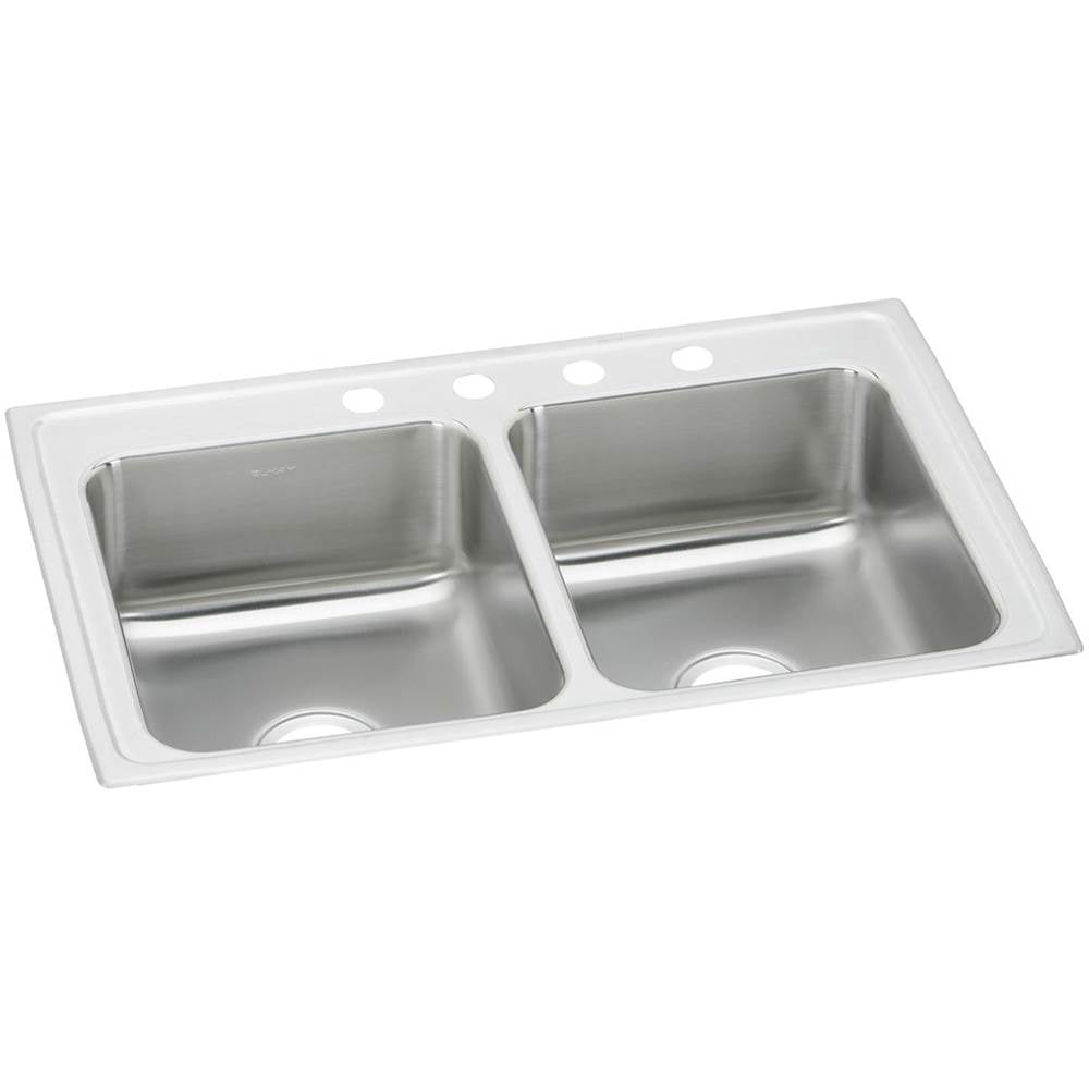 Elkay - 20 Gauge Stainless Steel 43'' x 22'' x 7.125'' Double Bowl Drop-in Kitchen Sink - Brushed Satin