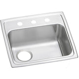 Elkay - 20 Gauge Stainless Steel 19.5'' x 19'' x 5.5'' Single Bowl Drop-in Kitchen Sink - Brushed Satin