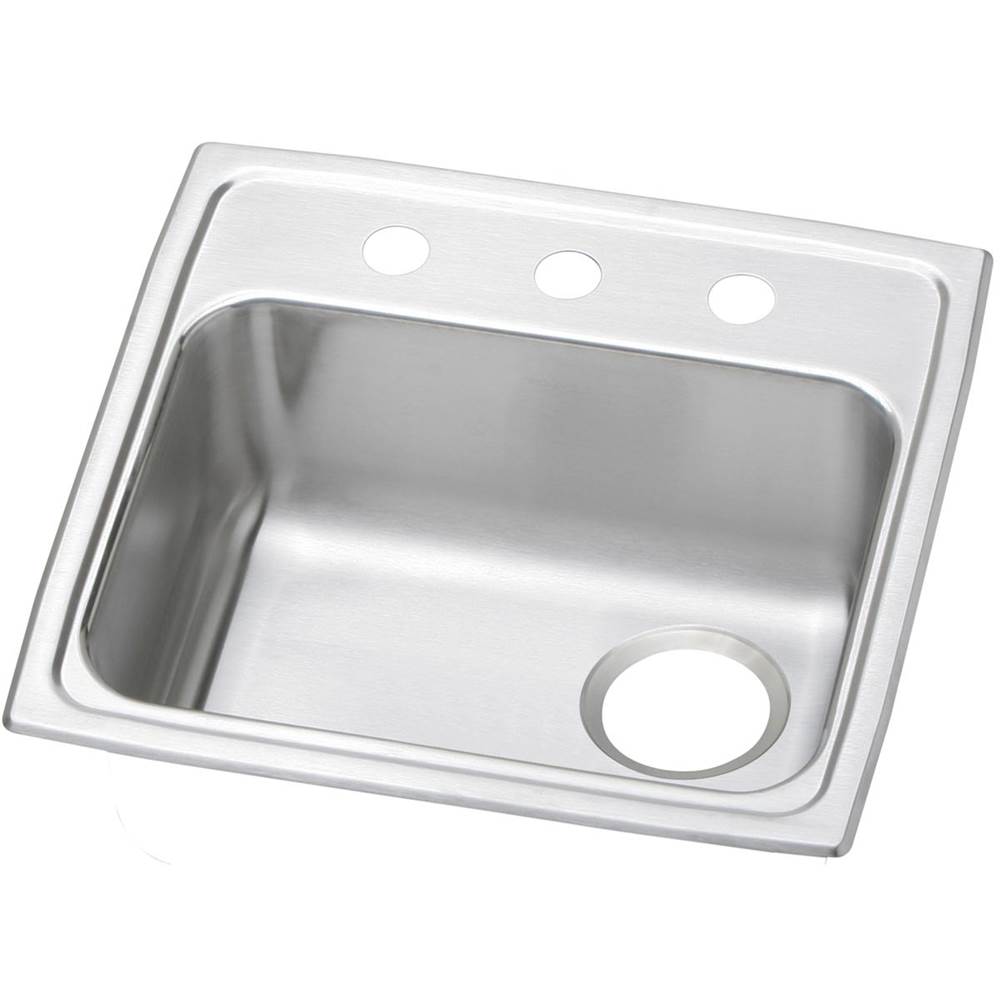 Elkay - 20 Gauge Stainless Steel 19.5'' x 19'' x 5.5'' Single Bowl Drop-in Kitchen Sink - Brushed Satin