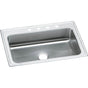Elkay - 20 Gauge Stainless Steel 33'' x 22'' x 7.25'' Single Bowl Drop-in Kitchen Sink - Brushed Satin