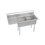 Elkay - 2 Compartment Sink, 59X24 OA, 18X18 Bowl, 12 Deep, Left 18'' DB, SS Legs, 16 GA 300 Series SS, NSF - No.4 Finish