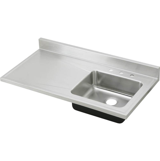 Elkay - 18 Gauge Stainless Steel 48'' x 25'' x 7.5'' Single Bowl Custom Sinks + Countertops Kitchen Sink - Lustrous Satin