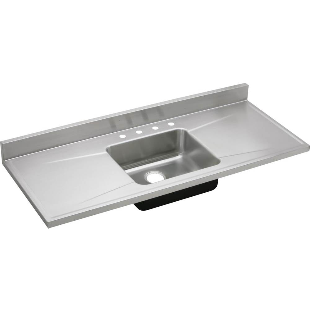 Elkay - 18 Gauge Stainless Steel 60'' x 25'' x 7.5'' Single Bowl Custom Sinks + Countertops Kitchen Sink