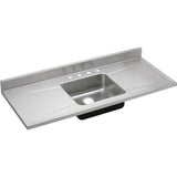 Elkay - 18 Gauge Stainless Steel 60'' x 25'' x 7.5'' Single Bowl Custom Sinks + Countertops Kitchen Sink - Lustrous Satin