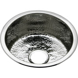 Elkay - 18 Gauge Stainless Steel 16.375'' x 16.375'' x 7'' Single Bowl Dual Mount Bar Sink - Hammered Mirror