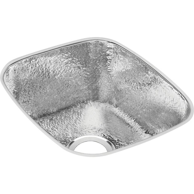Elkay - 18 Gauge Stainless Steel 16'' x 18'' x 7.5'' Single Bowl Undermount Bar/Prep Sink - Hammered Mirror