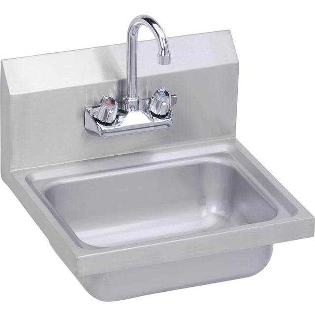 Elkay - Hand Sink, 17X15 OA, 14X10X5 Bowl, Faucet Included, 20 GA 300 Series SS, NSF - No.4 Finish