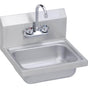 Elkay - Hand Sink, 17X15 OA, 14X10X5 Bowl, Faucet Included, 20 GA 300 Series SS, NSF - No.4 Finish