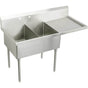 Elkay - SS DOUBLE COMPT SCULLERY SINK - Buffed Satin